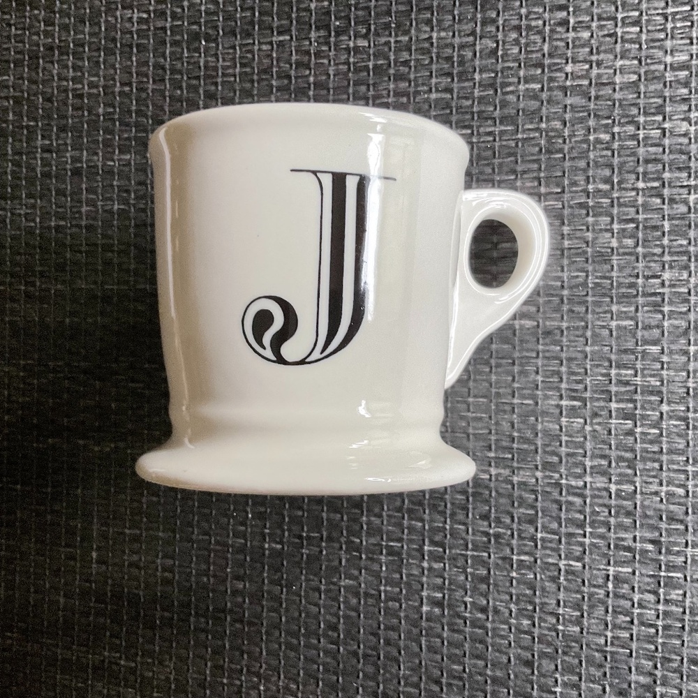 J initial mug from anthropologie